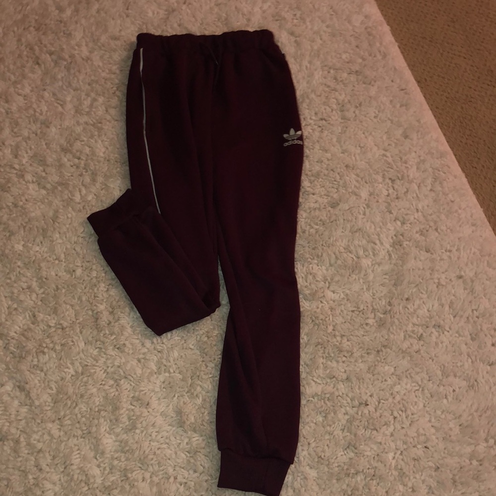 maroon adidas joggers